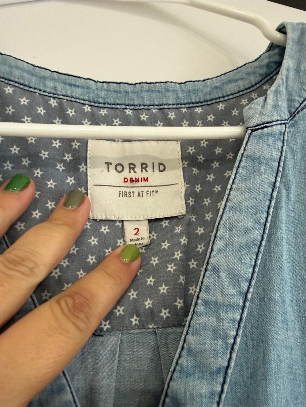 torrid Light Blue Sleeveless Denim Romper with Drawstring - Picture 4 of 5